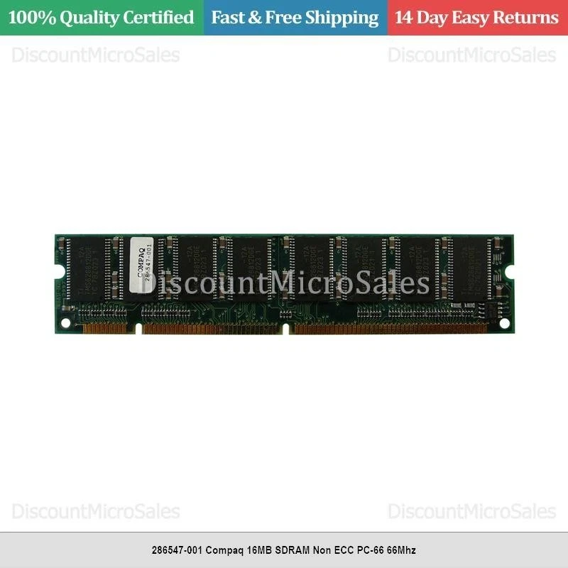 286547-001 Compaq 16MB SDRAM Non ECC PC-66 66Mhz - Image 1 of 1