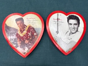 2 Vintage Russell Stover ELVIS Collector Heart Candy Boxen LEERBOXEN - Bild 1 von 7