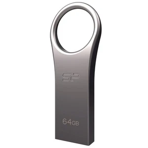 Silicon Power 64GB Jewel J80 USB 3.0 Key Flash Drive, Titanium (SP064GBUF3J80V1T - Picture 1 of 7