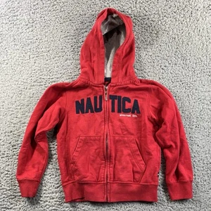 Nautica Boys Full Zip Hoodie Sweatshirt Red Size Large (7) Hooded Y2K Jacket - Picture 1 of 8