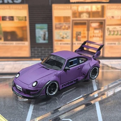 Modelo de encendido IG2363 1/64 Porsche RWB 993 cola alta mate púrpura coche fundido a presión - Imagen 1 de 3