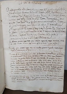 1590 Italienische Renaissance handschriftliche Handschrift Aufzeichnung Rechtseigentum? 16. Jh. - Bild 1 von 8