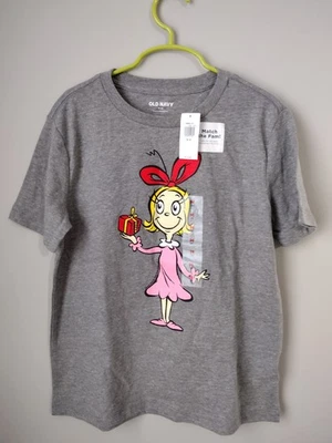 Old Navy Girls 8 Grinch Christmas Tee Cindy Lou-who T-Shirt Holiday - Image 1 of 4