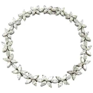Estate 925 Sterling Silver Marquise Cut 12.39CT CZ Star Style Tennis Bracelets - Picture 1 of 8