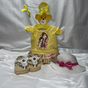 Build A Bear Justice Outfit I Love Fashion gelber Rock Shirt Hut Schleifen Set Y2K - Bild 1 von 13