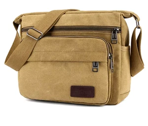 Sac à Bandoulière Homme en Toile – Style Décontracté & Multifonctionnel Kaki - Imagen 1 de 9