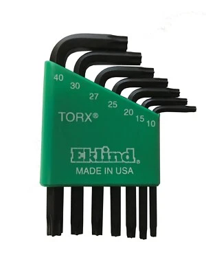 Eklind Short Torx Wrench Key Set Star Stubby 10807 T10-T40 7pc MADE IN USA - Image 1 of 4