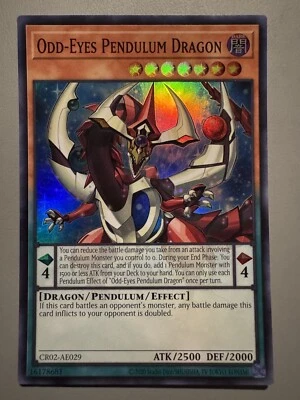 YUGIOH ODD-EYES PENDULUM DRAGON ASIA ENGLISH EDITION CR02-AE029 SUPER RARE - Image 1 of 3