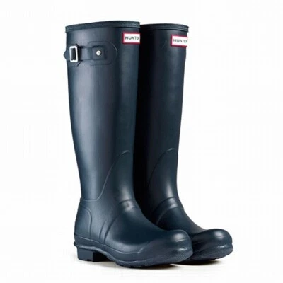 HUNTER ORIGINAL TALL WELLINGTON BOOTS Black Green Navy Red Sizes 4 5 6 7 8