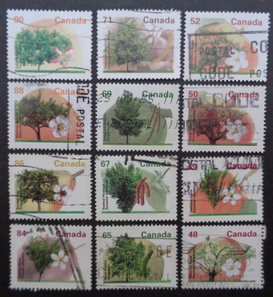 CANADÁ #1363-1374 conjunto de árvores frutíferas usadas da década de 1990. Combinamos frete - Imagem 1 de 1