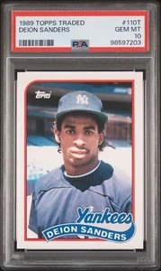 1989 TOPPS PSA 10 TRADED #110T DEION SANDERS ROOKIE RC - Picture 1 of 2