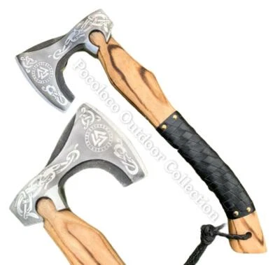 Outdoor Beil High Carbon Stahl mit Scheide Bushcraft Camping Axt Wikinger axe - Bild 1 von 3