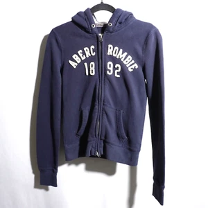 VTG Y2K Abercrombie 1892 Blue Full Zip Hoodie Sweatshirt Jacket Boys XL Iconic - Picture 1 of 6