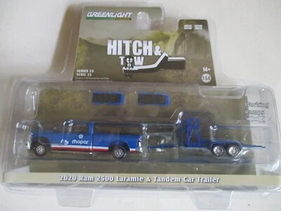 MINIATURES 3 INCHIES 1/64 GREENLIGHT 2020 RAM 2500 LARAMIE CAR TRAILER PUB MOPAR - Photo 1/3