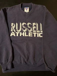Rare Vintage 90s Russell Athletic Raised Graphic Pro Cotton XL Sweatshirt - Picture 1 of 4