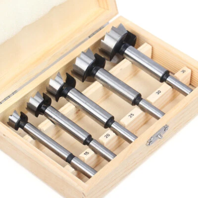 Forstnerbohrer Satz Holzbohrer Set 5-tlg. 15 - 35 mm Scharnierbohrer Bohrsatz - Bild 1 von 4