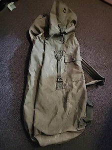 Vintage Military Duffle Bag USGI OD Green Nylon Sea Bag Carry Draw String, Army - Picture 1 of 8