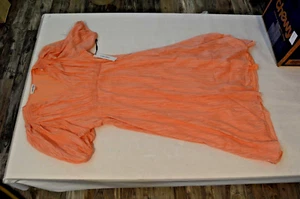 Calvin Klein Peach with Copper Thread Accents BoHo Dress Size 12 CD2E3P1L - Picture 1 of 9