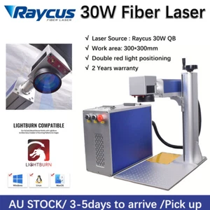 Raycus 30W Laser Fiber Marking Machine 300*300mm Field Lens EzCad2 Metal BrassAU - Picture 1 of 13