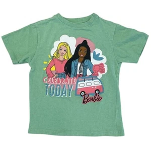 Barbie Kids M (5/6) Celebrate Today Graphic Tee Green - Picture 1 of 4
