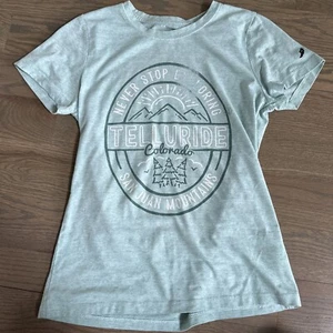 Telluride Colorado Kids Girls Size S Green/Blue Lightweight T Shirt Youth 12 - Picture 1 of 4