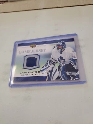 2007-08 ANDREW RAYCROFT UPPER DECK GAME JERSEY CARD TORONTO MAPLE LEAFS. - Image 1 of 2
