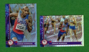 2024 Topps Chrome US Olympics Vernon Norwood Refractor 2 Card Lot #59 #188 - Picture 1 of 1