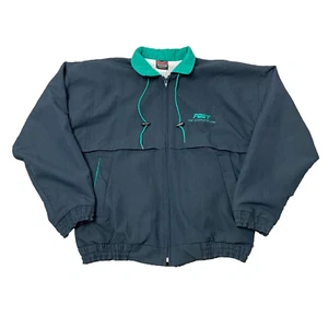 Vintage 90s Hilton POST Full Zip Jacket Mens Medium Mesh Lined - Picture 1 of 8