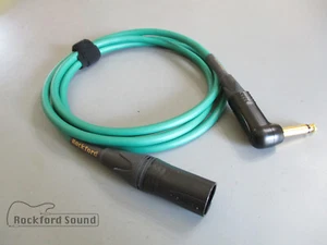 Mogami W2549 Green | Gold XLR Male to Right Angle 1/4" TS | Unbalanced Cable - Picture 1 of 3