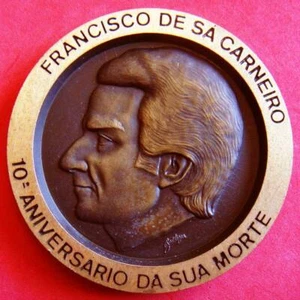 Politics Prime Minister Sá Carneiro Death Anniversary PSD Party Bronze Medal! - Picture 1 of 2