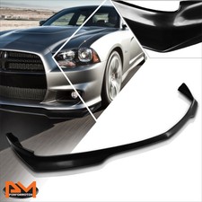 For 11-14 Dodge Charger RA Style Matte Black Front Bumper Lip Lower Spoiler Kit