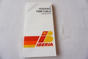 1991 Iberia Spain Airline Aviation System Timetable Schedule Horaire - Foto 1 di 8