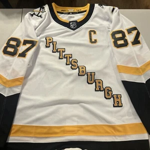 SIDNEY CROSBY 87 PENGUINS REVERSE RETRO AUTHENTIC ADIDAS HOCKEY JERSEY sz 54 - Picture 1 of 4