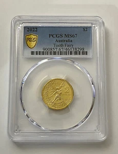 2022 $2 Tooth Fairy PCGS MS67 Gold Shield Australia Graded Coin + original card - Picture 1 of 2