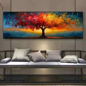 Póster en lienzo extra grande árbol de la vida arte abstracto de pared impresión moderna decoración del hogar - Imagen 1 de 10