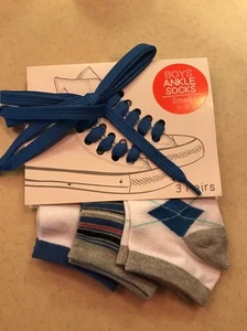 Blue Star Kids Socks 3 Pairs w/ Shoelaces size 11-12 - Picture 1 of 4