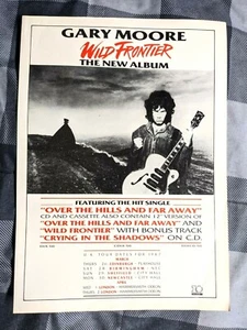 GARY MOORE/87 WILD FRONTIER LP/ÁLBUM + REVISTA DE FECHAS DE GIRA ANUNCIO IMPRESO - Imagen 1 de 1