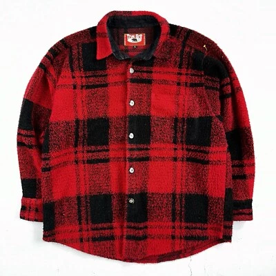 True Grit De Colección Años 80 Hecha en EE. UU. Chaqueta de Vellón Camisa Chaqueta Franela a Cuadros Búfalo Foto 1 de 4