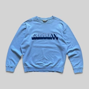 Carhartt Vintage Herren Blue Cotton Logo Crewneck Sweatshirt - Size L - Bild 1 von 11