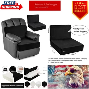 Luxus 4" dicke Relaxsessel Kissen für bequemes langes Sitzen - schwarz - Bild 1 von 9