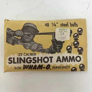 Vintage 1960s WHAM-O .25 Cal Slingshot Steel Ammo Balls & Original Envelope USA - Picture 1 of 4