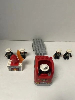 Lego Duplo Fire Truck Fire Men And Accessories Lot Of 10 - Image 1 of 4