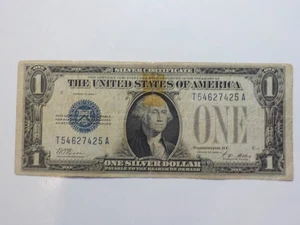 Silver Certificate 1928 1 Dollar Bill Funny Back Paper Money Blue Seal Funnback - Picture 1 of 2