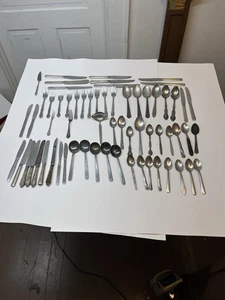 Vintage Silverware Mixed Lot Lot Of 64 Pieces Preowned Mixed - Picture 1 of 18