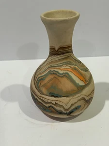 Vintage Nemadji Southwest Kunstkeramik Vase 6,5" mehrfarbig Wirbel - Bild 1 von 5
