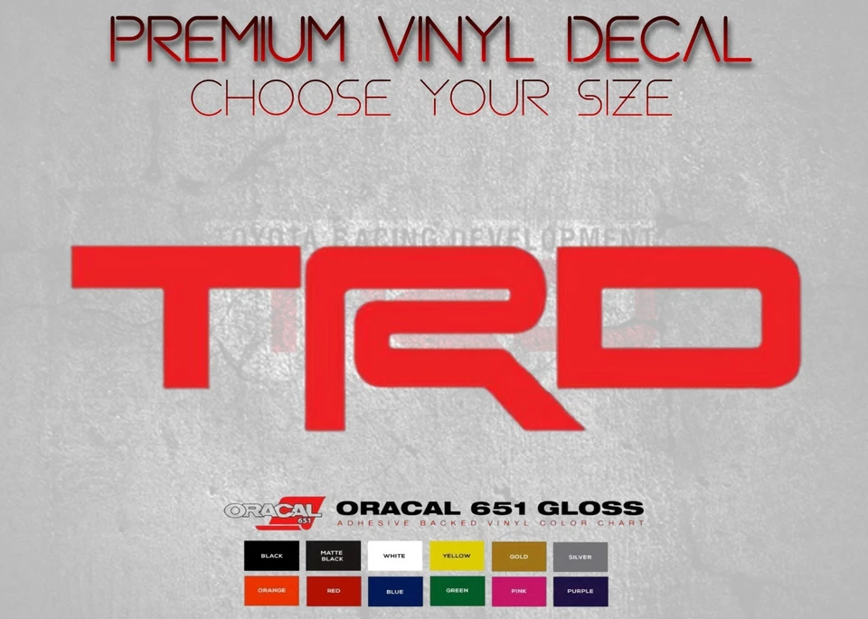 Calcomanía de vinilo TRD para camioneta Toyota Tacoma Tundra 4runner Camry Rav4 pegatina de ventana Foto 1 de 3
