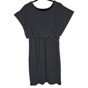 Vestido midi Enfocus Studio negro a lunares manga gorra cintura elástica - talla 8 - Imagen 1 de 6