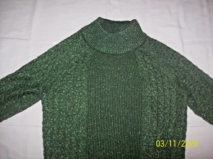 H + M Damen Pullover dick, Pullover, grün / Glitzer, Gr. M, Toll ! Strick - Bild 1 von 6