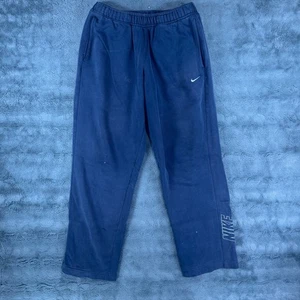 Vintage Y2K Nike Men's Small Blue Silver Tag Baggy Fleece Sweatpants BLEACH - Picture 1 of 12