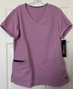 BARCO Grey's Anatomy Scrubs - Kira V-neck Orchid Scrub Top Size Large - Picture 1 of 5